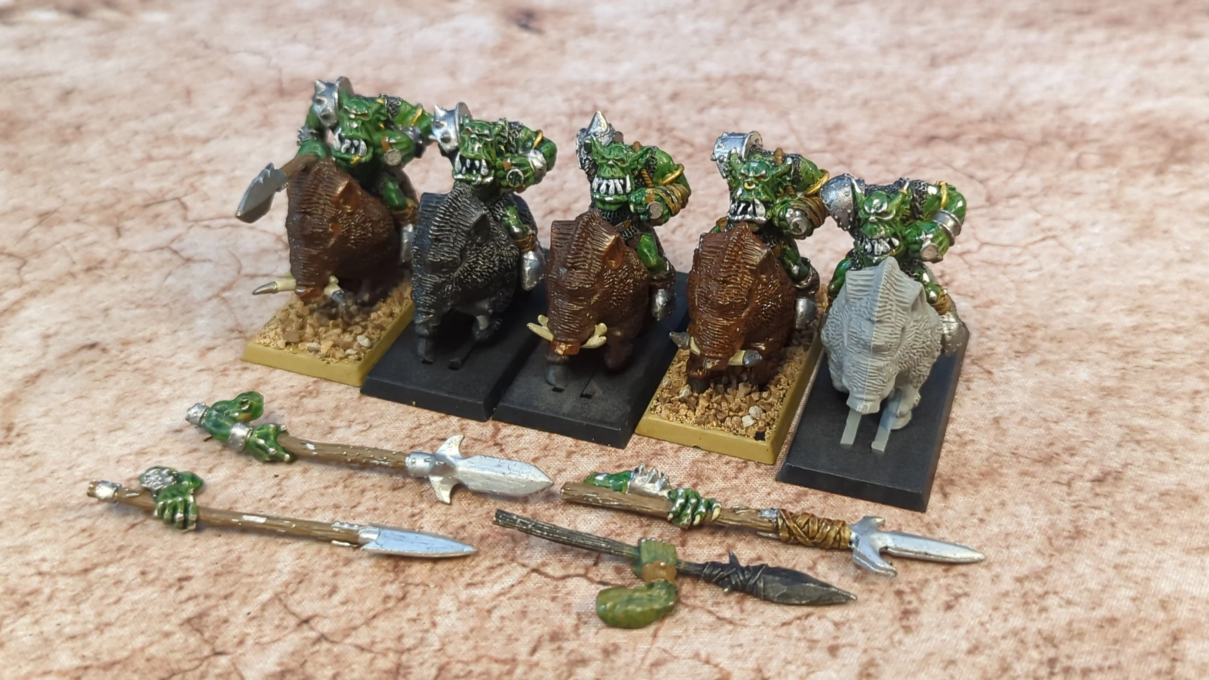 The Old World Warhammer old world orc boar boyz (oop metal) x5