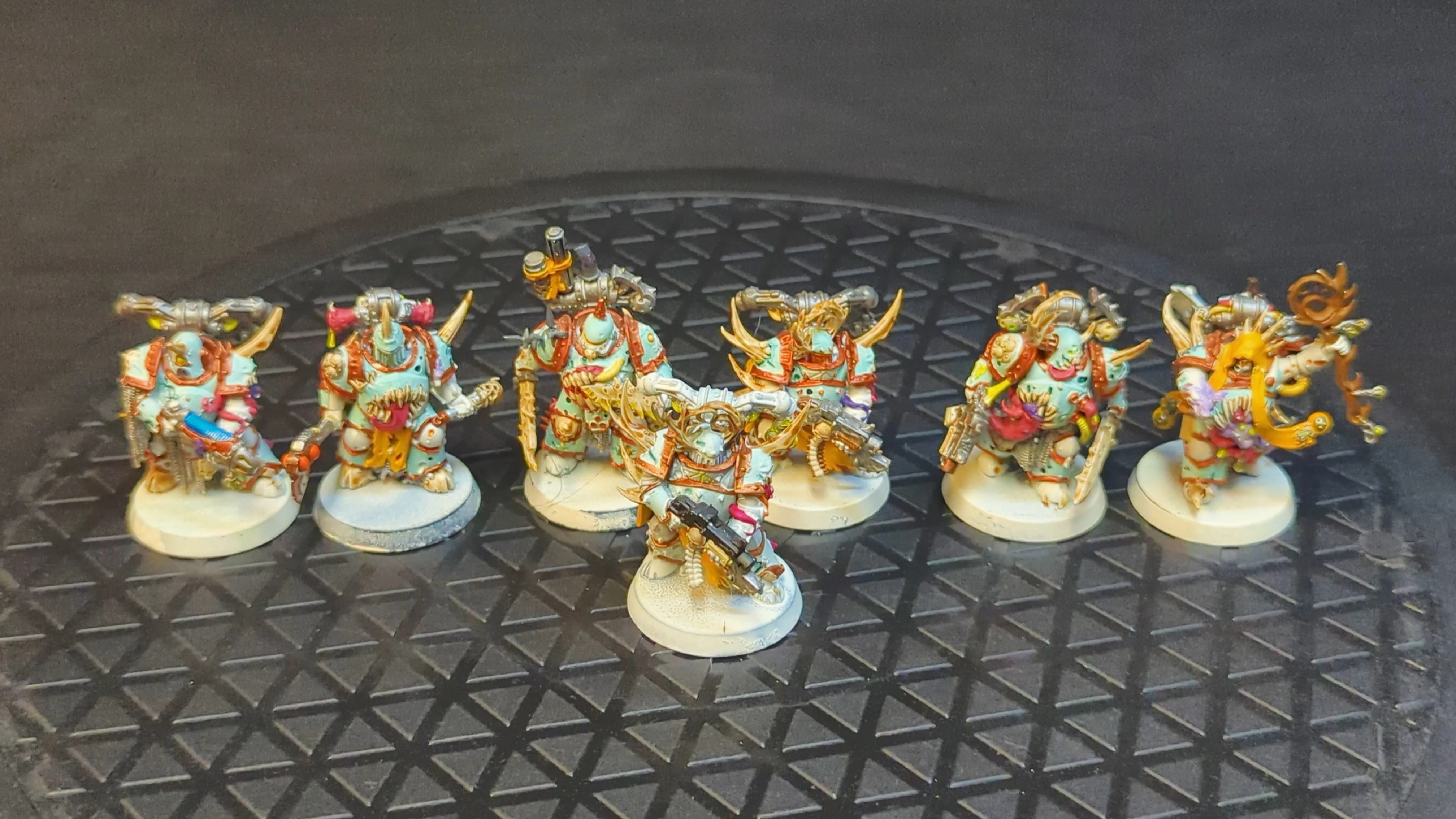 Warhammer 40k Death Guard Plague Marines x7 Painted