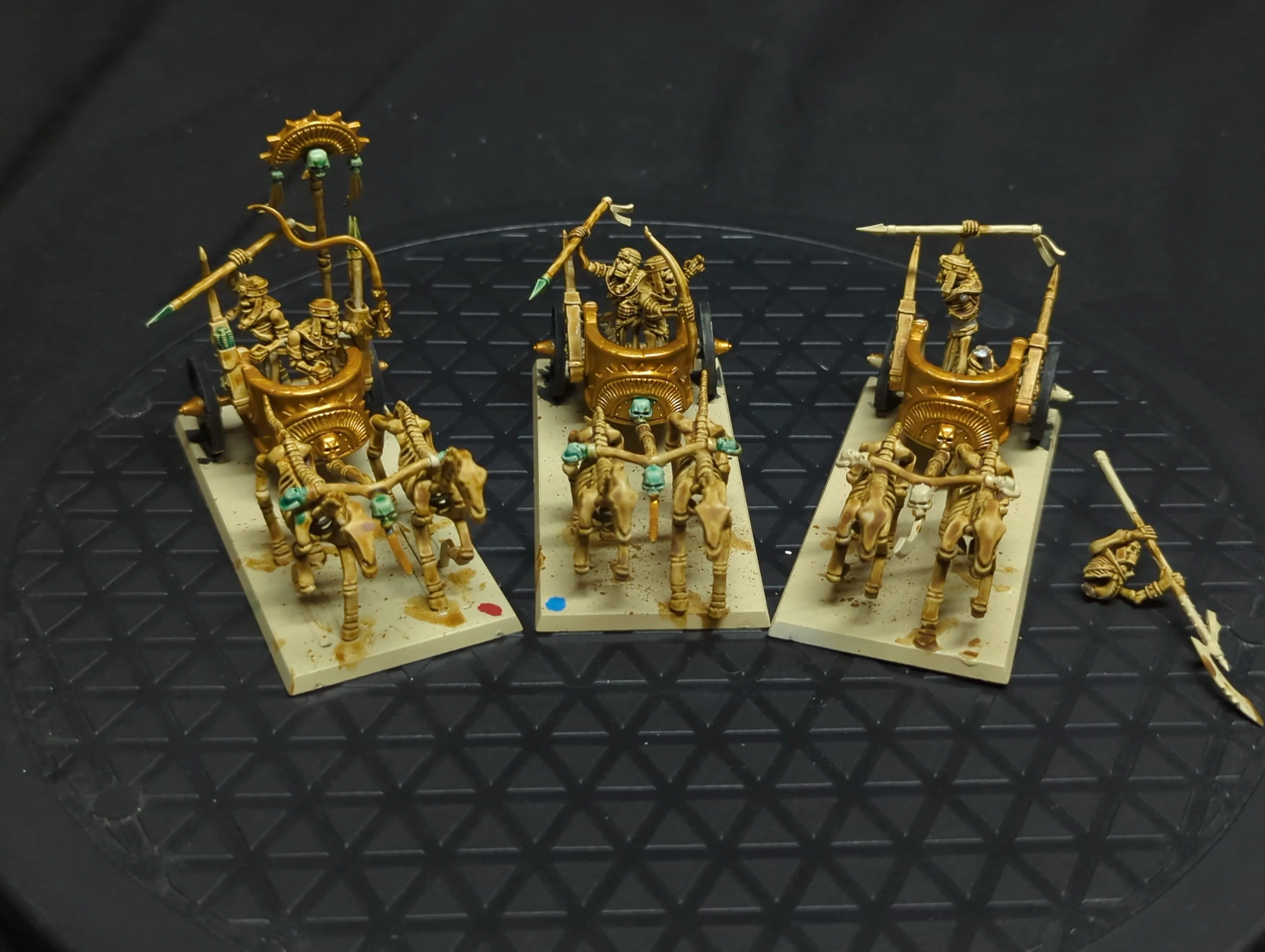 The Old World Tomb Kings of Khemri Skeleton Chariots x3
