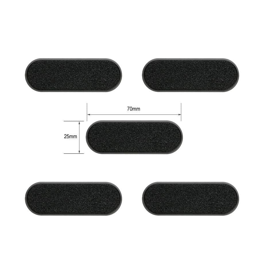5x 70x25mm Oval Bases