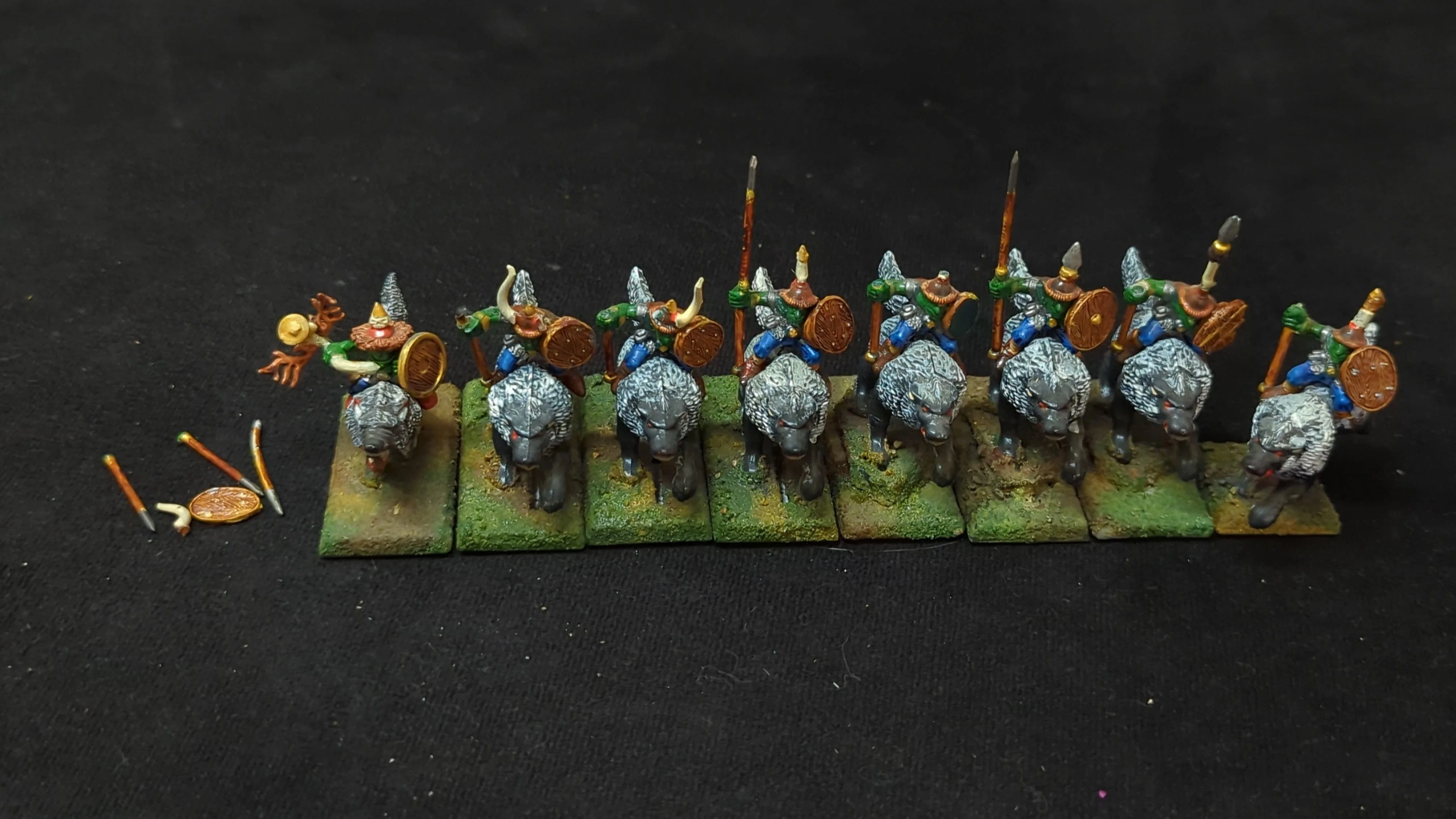 Warhammer Goblin Wolf Riders x8 OOP Painted
