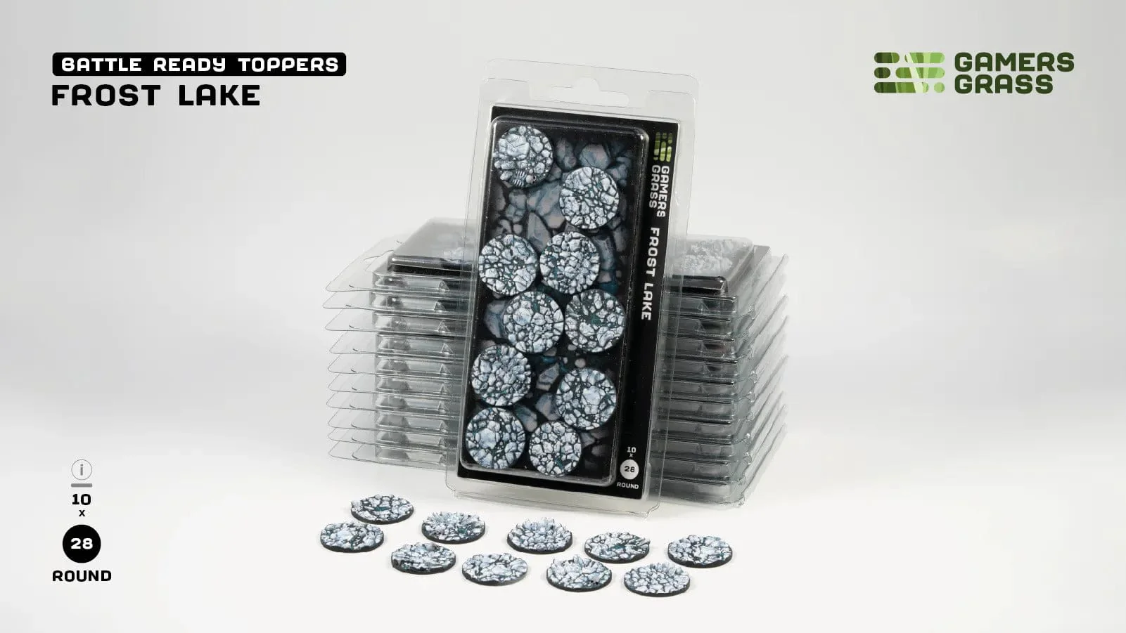 Gamer's Grass Battle Ready Toppers- Frost Lake - Round 28mm