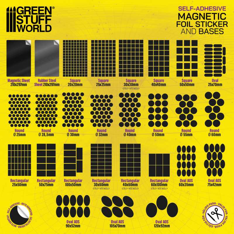 GSW Magnetic Adhesive Sheets - Precut Sizes - Oval 60x35mm - Image 3