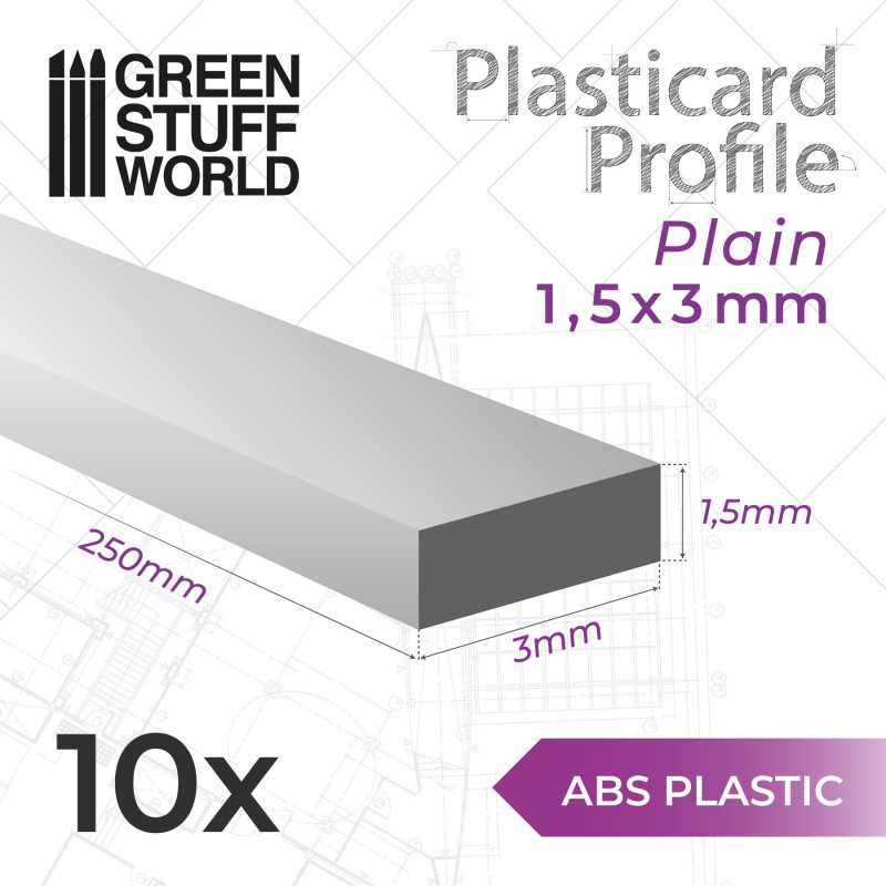 GSW Plasticard - Plain Profile 1,5x3mm x10