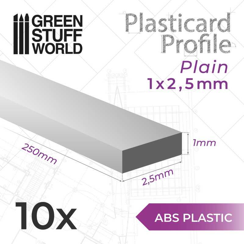 GSW Plasticard - Plain Profile 1x2,5mm x10