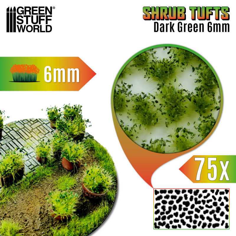 GSW Shrubs Tufts 6mm - Dark Green