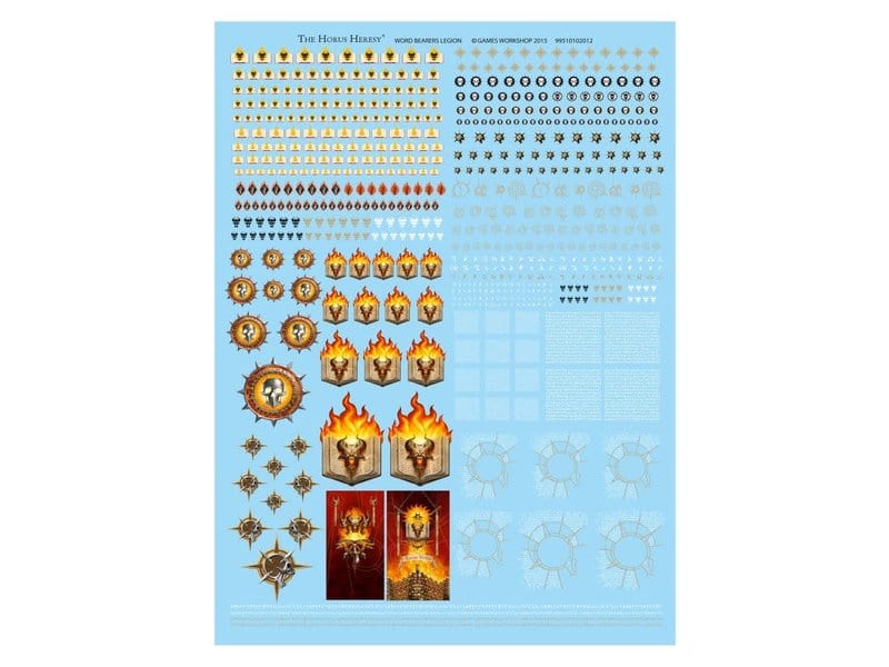 Horus Heresy Word Bearers Legion Decals Transfer sheet