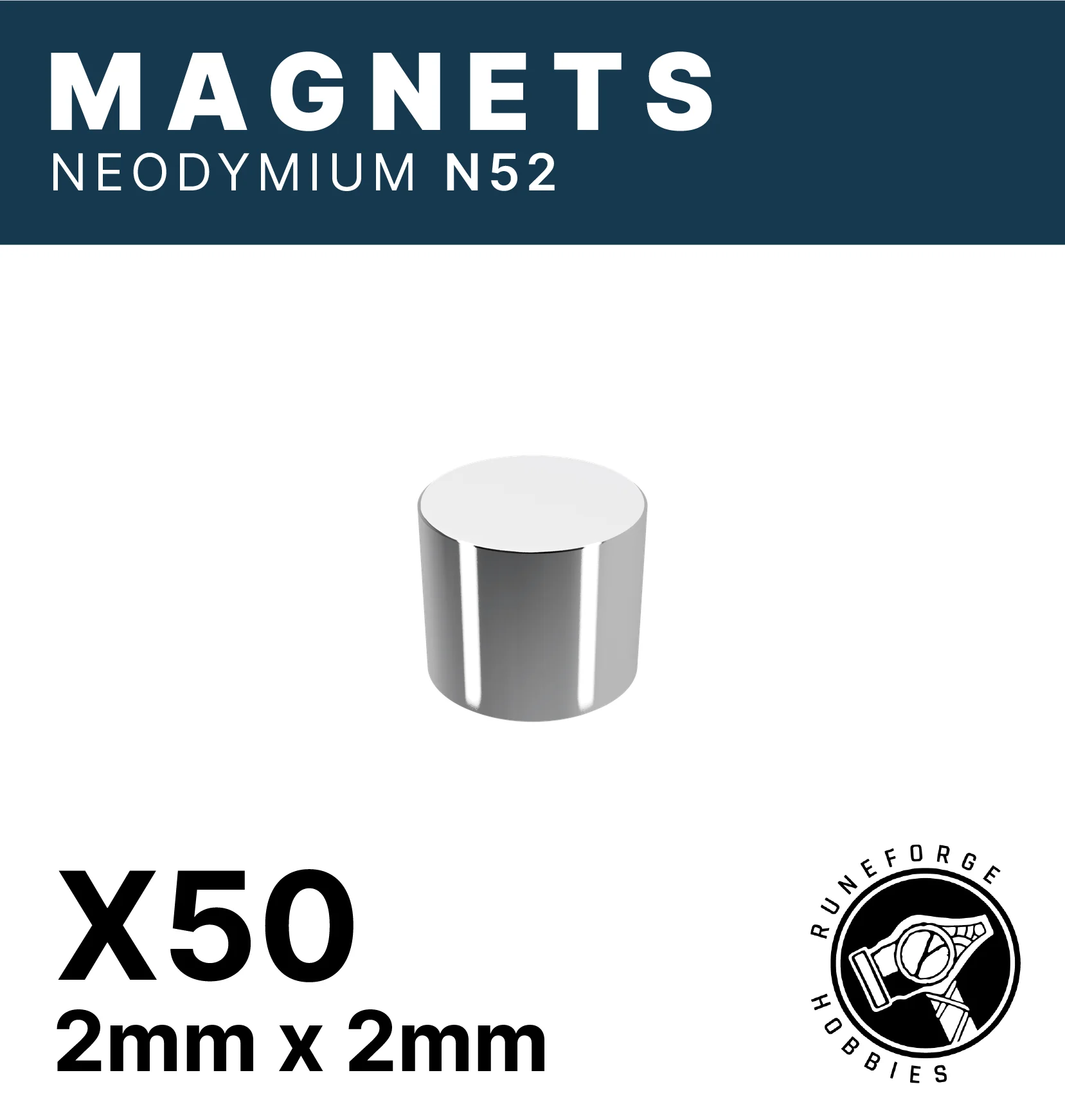 Runeforge Hobbies - N52 Magnets - 2*2mm x50