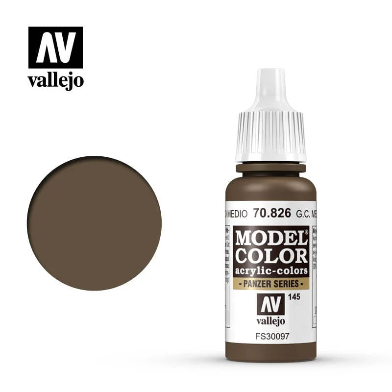 Vallejo Model Color Medium Brown 17ml - (129) prev. German Camouflage Medium Brown